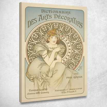 Dizionario Delle Arti Decorative Alphonse Mucha amu35 quadro stampato su tela