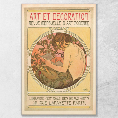 Materiali Decorativi Alphonse Mucha amu36 quadro stampato su tela