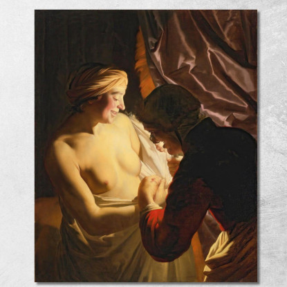 La Caccia Alle Pulci Gerard van Honthorst gvh49 quadro stampato su tela