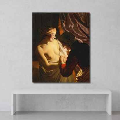 La Caccia Alle Pulci Gerard van Honthorst gvh49 quadro stampato su tela