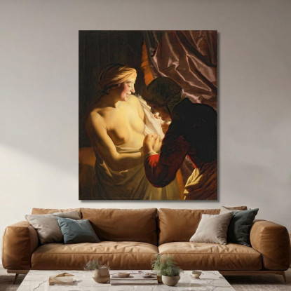 La Caccia Alle Pulci Gerard van Honthorst gvh49 quadro stampato su tela