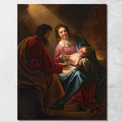 La Sacra Famiglia Gerard van Honthorst gvh50 quadro stampato su tela