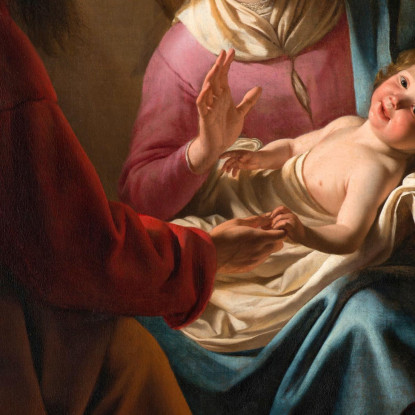 La Sacra Famiglia Gerard van Honthorst gvh50 quadro stampato su tela