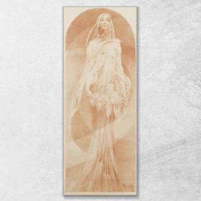 Evocazione Alphonse Mucha amu38 quadro stampato su tela