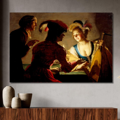 La Procuratrice Gerard van Honthorst gvh54 quadro stampato su tela