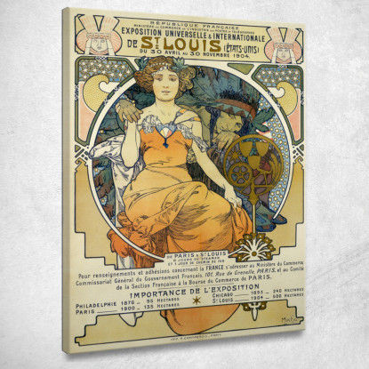 Esposizione Universale E Internazionale Di St. Louis Alphonse Mucha amu39 quadro stampato su tela