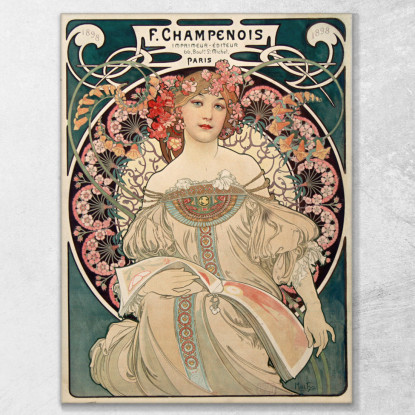 F. Champenois Alphonse Mucha amu41 quadro stampato su tela