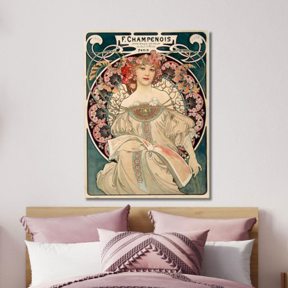 F. Champenois Alphonse Mucha amu41 quadro stampato su tela