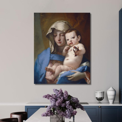 Madonna Del Cardellino Giovanni Battista Tiepolo gbt23 quadro stampato su tela