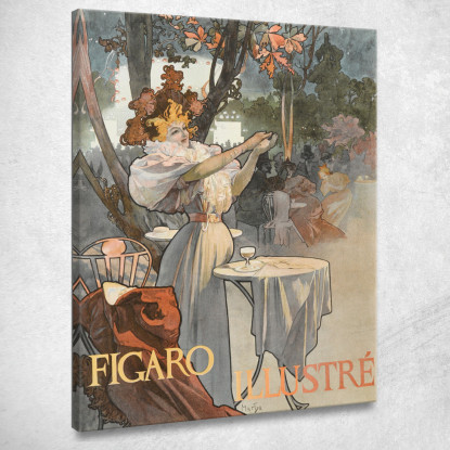 Figaro Alphonse Mucha amu42 quadro stampato su tela