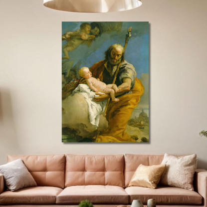 San Giuseppe E Il Cristo Bambino Giovanni Battista Tiepolo gbt30 quadro stampato su tela