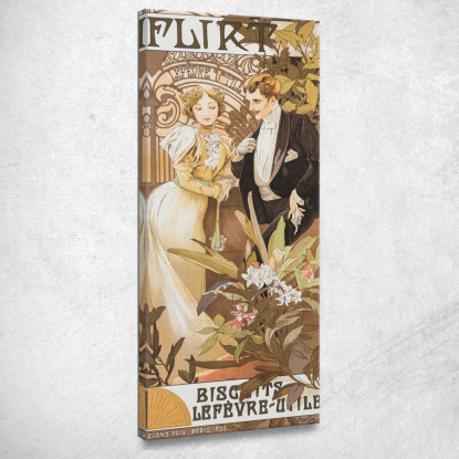 Flirt Lefevre Utile 1899 Alphonse Mucha amu43 quadro stampato su tela