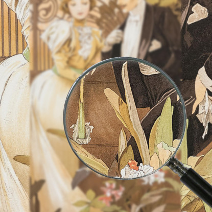 Flirt Lefevre Utile 1899 Alphonse Mucha amu43 quadro stampato su tela