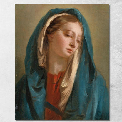 La Madonna È Rivolta Frontalmente E Indossa Un Mantello Blu Giovanni Battista Tiepolo gbt49 quadro stampato su tela