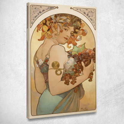 Frutta 1897 Alphonse Mucha amu45 quadro stampato su tela