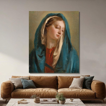 La Madonna È Rivolta Frontalmente E Indossa Un Mantello Blu Giovanni Battista Tiepolo gbt49 quadro stampato su tela