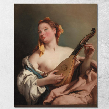 Donna Con Un Mandolino Giovanni Battista Tiepolo gbt56 quadro stampato su tela