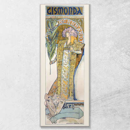 Gismonda 1894 Alphonse Mucha amu48 quadro stampato su tela