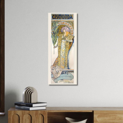 Gismonda 1894 Alphonse Mucha amu48 quadro stampato su tela