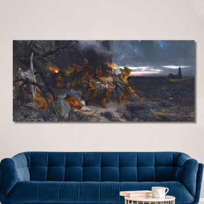 Orgia A Capri Ai Tempi Di Tiberio Henryk Siemiradzki hsm27 quadro stampato su tela
