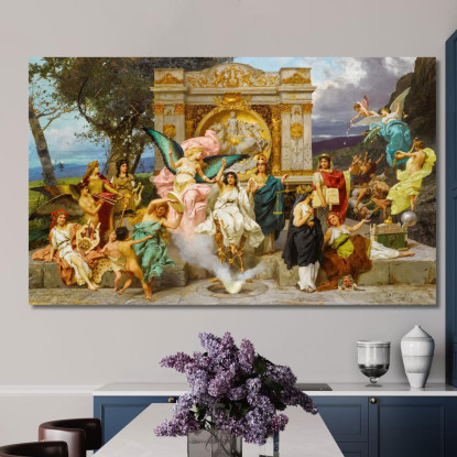 Parnaso Henryk Siemiradzki hsm28 quadro stampato su tela
