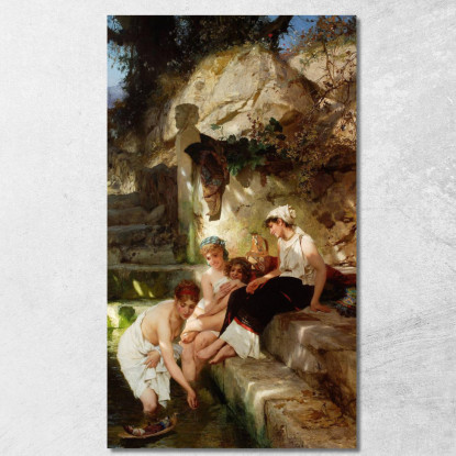 Idillio Romano Prima Del Bagno Henryk Siemiradzki hsm35 quadro stampato su tela