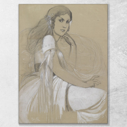 Jaroslava Muchova Alphonse Mucha amu55 quadro stampato su tela