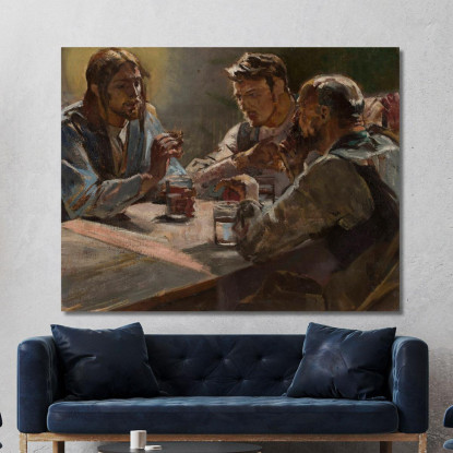 Cristo A Emmaus Jacek Malczewski jml14 quadro stampato su tela
