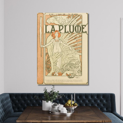 La Piuma 2 Alphonse Mucha amu60 quadro stampato su tela