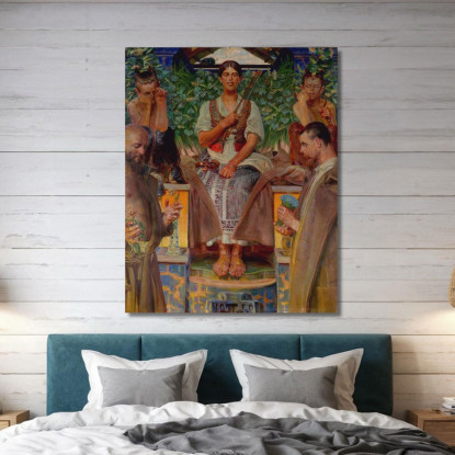 Omaggio All'Arte E Alla Musa Jacek Malczewski jml40 quadro stampato su tela