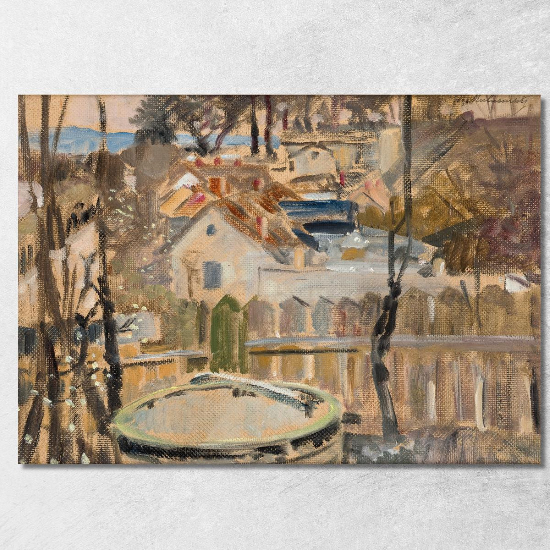 Paesaggio Con Pozzo Jacek Malczewski jml51 quadro stampato su tela