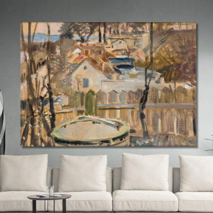 Paesaggio Con Pozzo Jacek Malczewski jml51 quadro stampato su tela