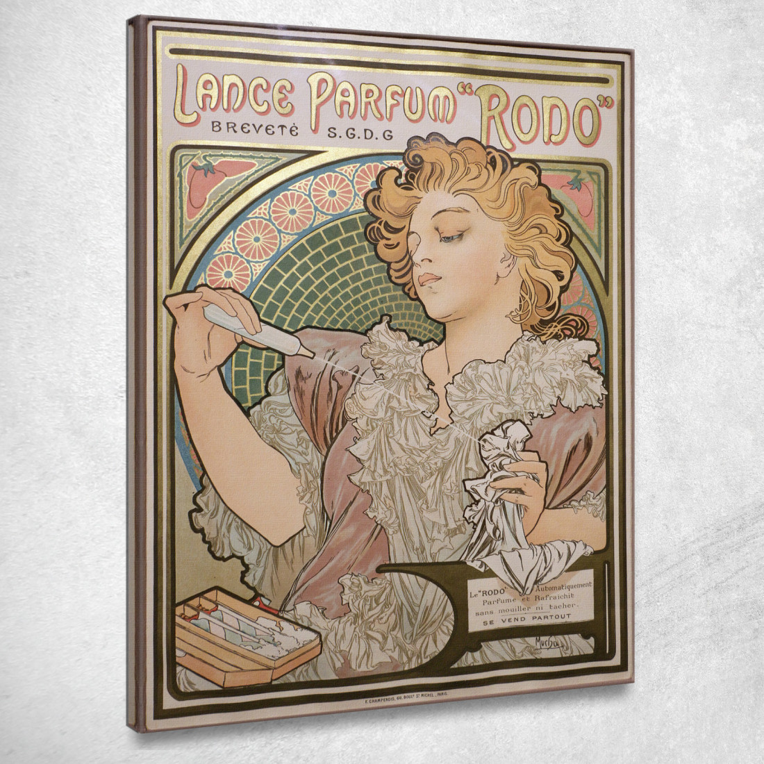 Lance Parfum Rodo Alphonse Mucha amu65 quadro stampato su tela