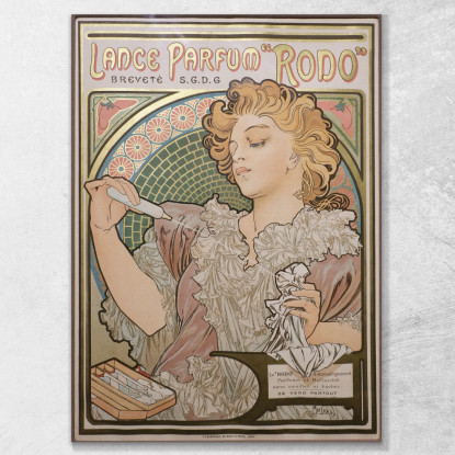 Lance Parfum Rodo Alphonse Mucha amu65 quadro stampato su tela