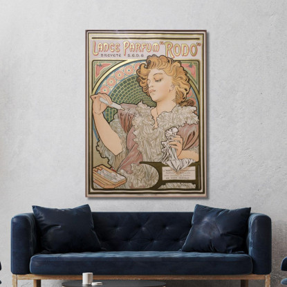 Lance Parfum Rodo Alphonse Mucha amu65 quadro stampato su tela