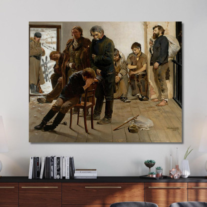 Sulla Via Dell'Esilio (Prigionieri) Jacek Malczewski jml73 quadro stampato su tela