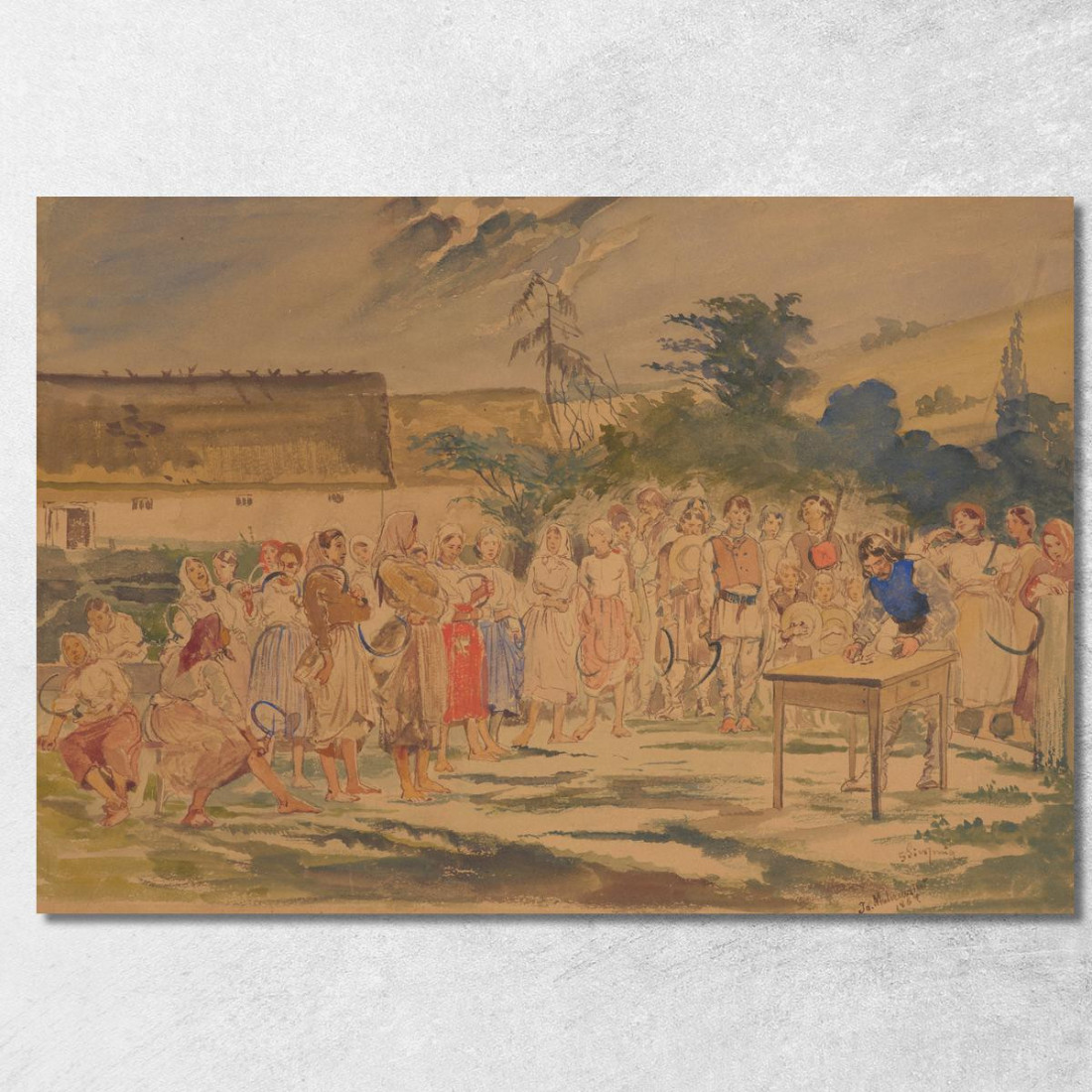 Contadini In Attesa Di Pagamento Jacek Malczewski jml74 quadro stampato su tela