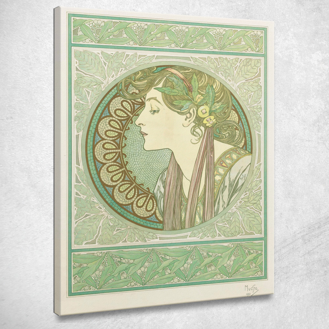 Alloro Alphonse Mucha amu66 quadro stampato su tela