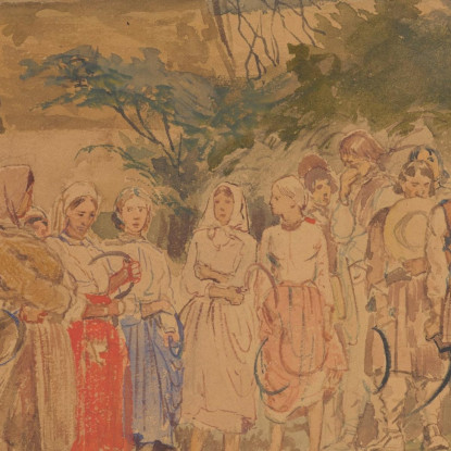 Contadini In Attesa Di Pagamento Jacek Malczewski jml74 quadro stampato su tela