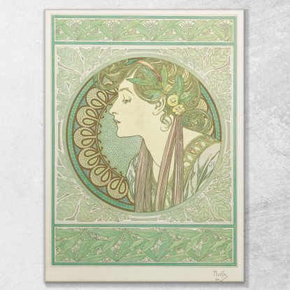 Alloro Alphonse Mucha amu66 quadro stampato su tela