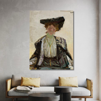 Ritratto Dell'Attrice Helena Sulima Jacek Malczewski jml87 quadro stampato su tela