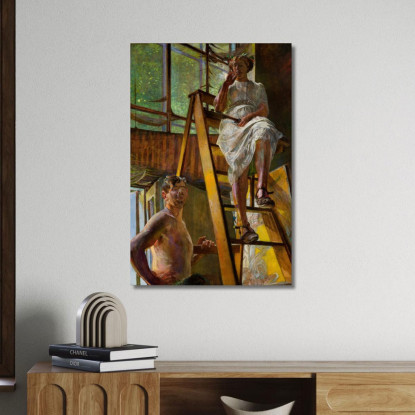 Satiro E Un Modello Jacek Malczewski jml104 quadro stampato su tela