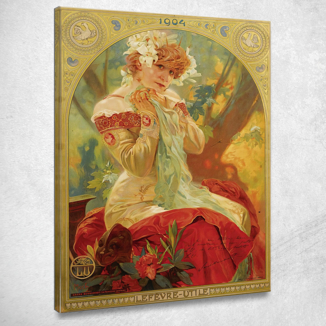 Lefevreutile Sarah Bernhardt Alphonse Mucha amu70 quadro stampato su tela