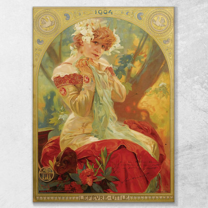 Lefevreutile Sarah Bernhardt Alphonse Mucha amu70 quadro stampato su tela
