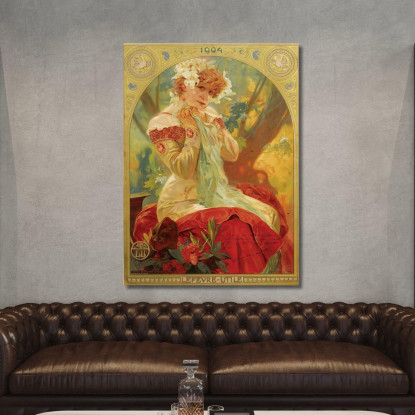 Lefevreutile Sarah Bernhardt Alphonse Mucha amu70 quadro stampato su tela
