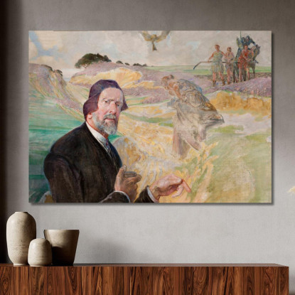 Autoritratto Con Una Strada Polacca Jacek Malczewski jml112 quadro stampato su tela