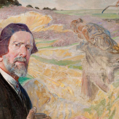 Autoritratto Con Una Strada Polacca Jacek Malczewski jml112 quadro stampato su tela