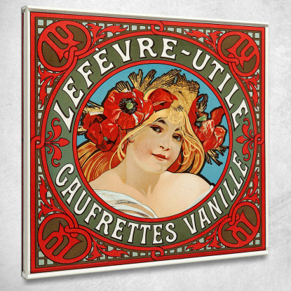 Wafer Alla Vaniglia Lefèvreutile Alphonse Mucha amu71 quadro stampato su tela