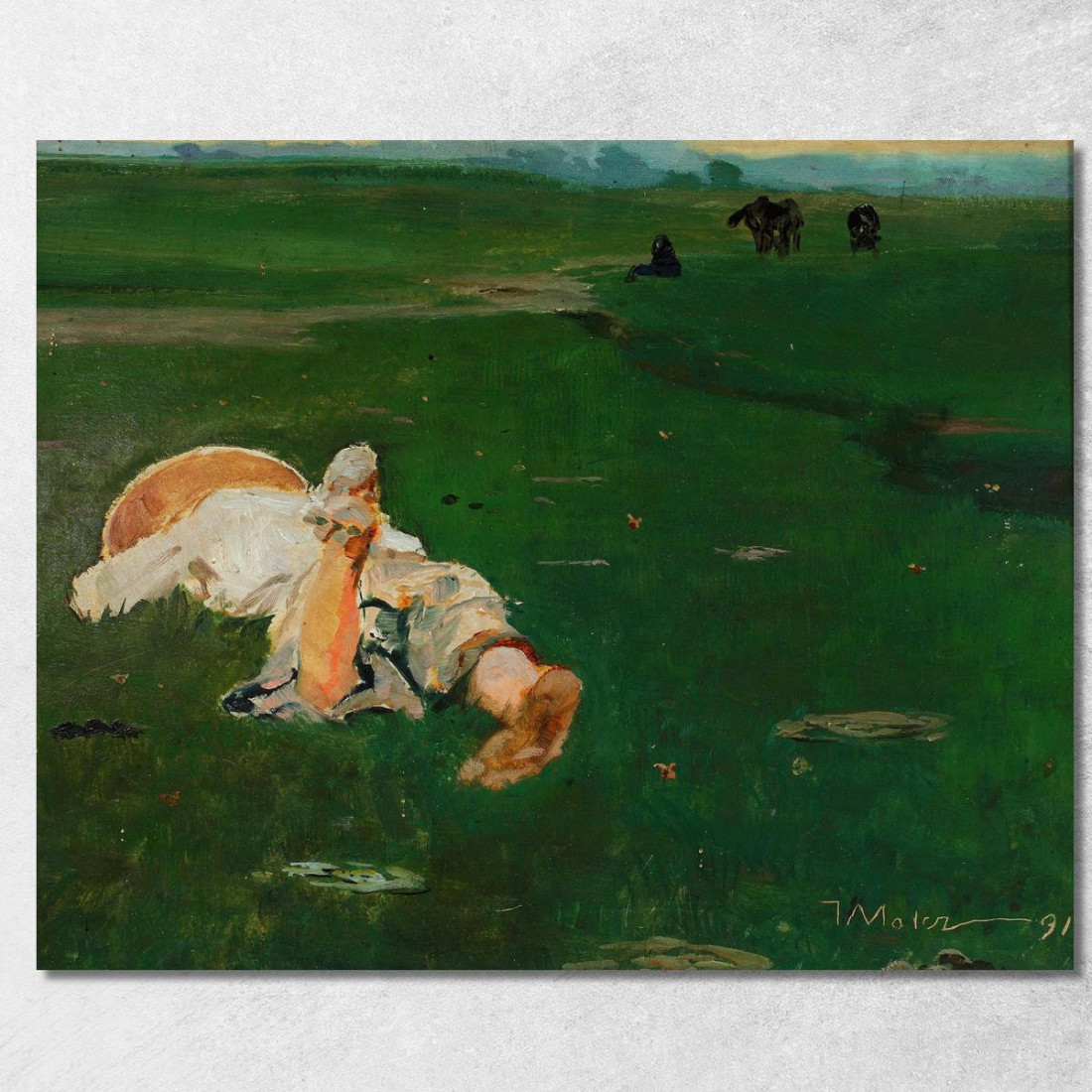 Pastorella In Un Prato Jacek Malczewski jml117 quadro stampato su tela