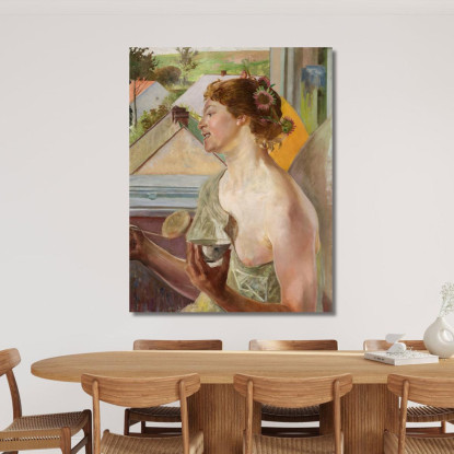 Bolle Di Sapone (Donna Con Tazza) Jacek Malczewski jml121 quadro stampato su tela